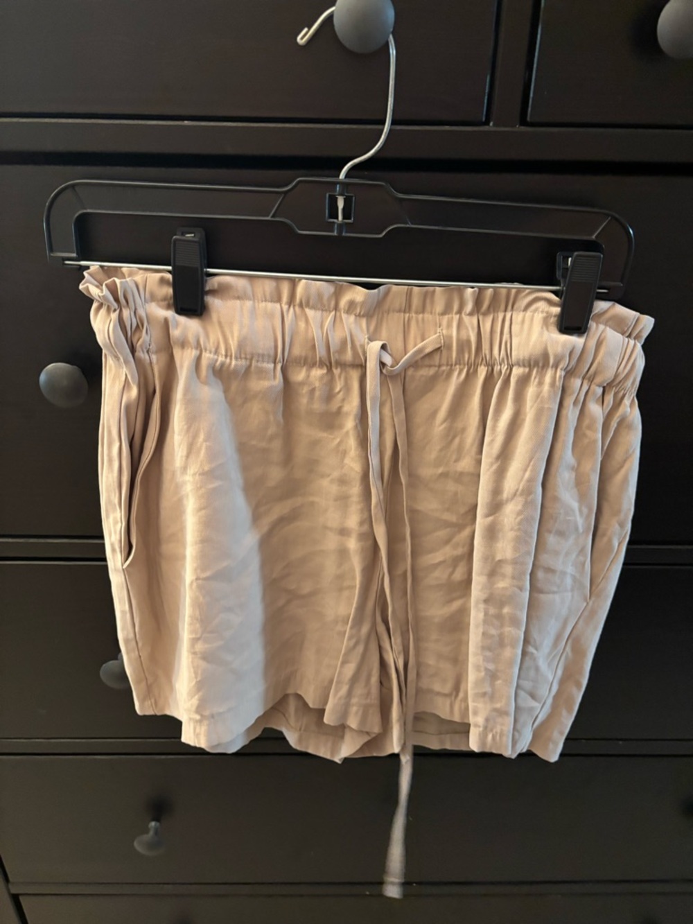 BCBGeneration Taupe High-Waist Drawstring Shorts